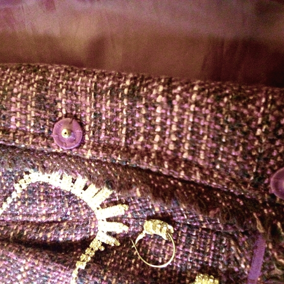 VINTAGE Charter Club Notch Style Jacket Purple & Pink Fringed Size M… - Picture 5 of 10